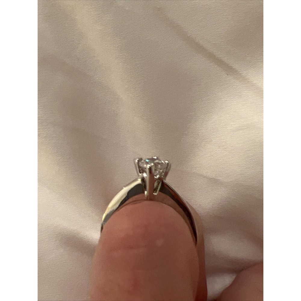 Silver Ring With Round Center Stone - Picture 3 of 6